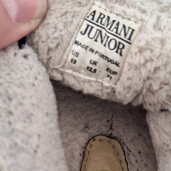 Armani Junior Winter Blue Leather Boots for Kids size 13 - Picture 9 of 9